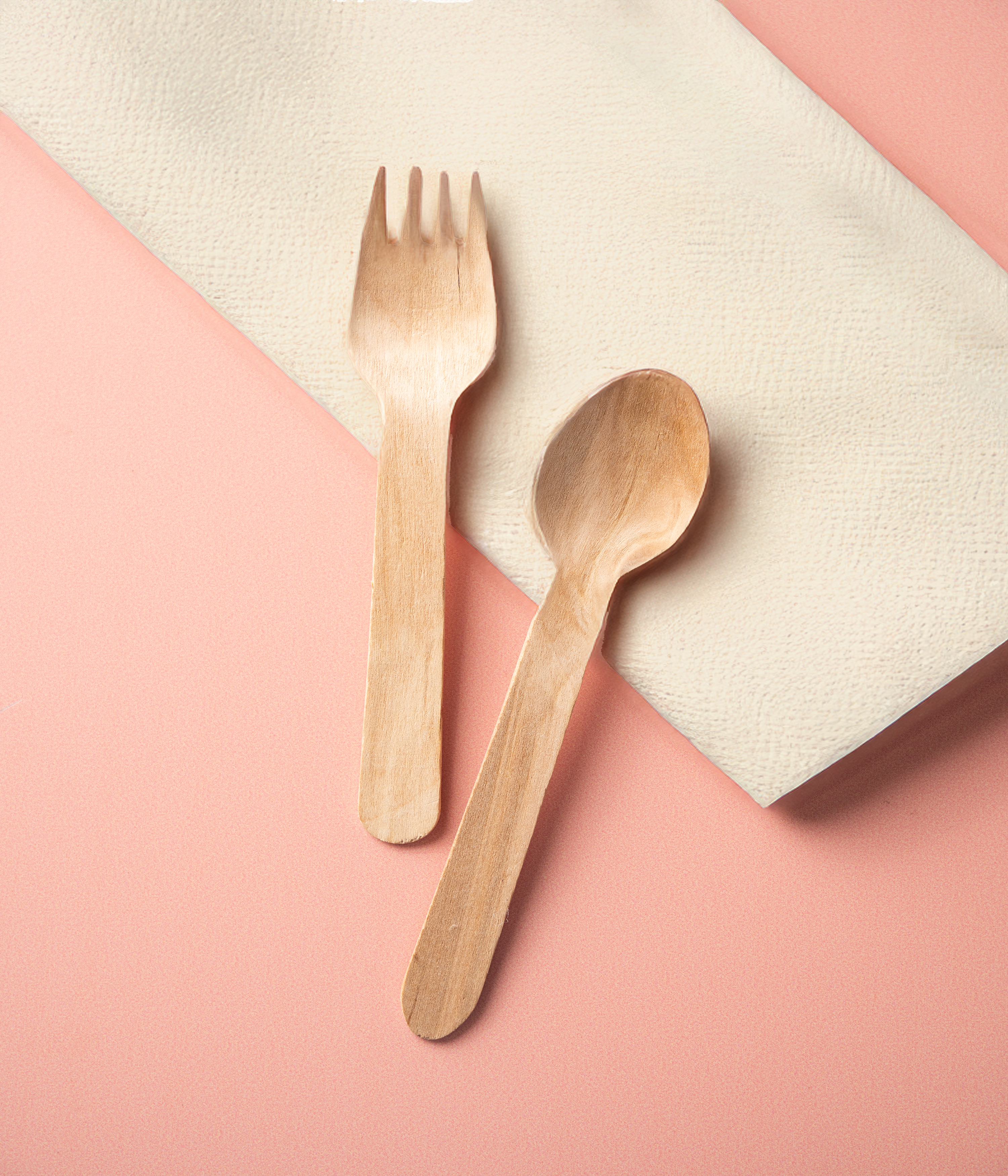 160mm Wooden Spoon,Fork, Knife, Tissue