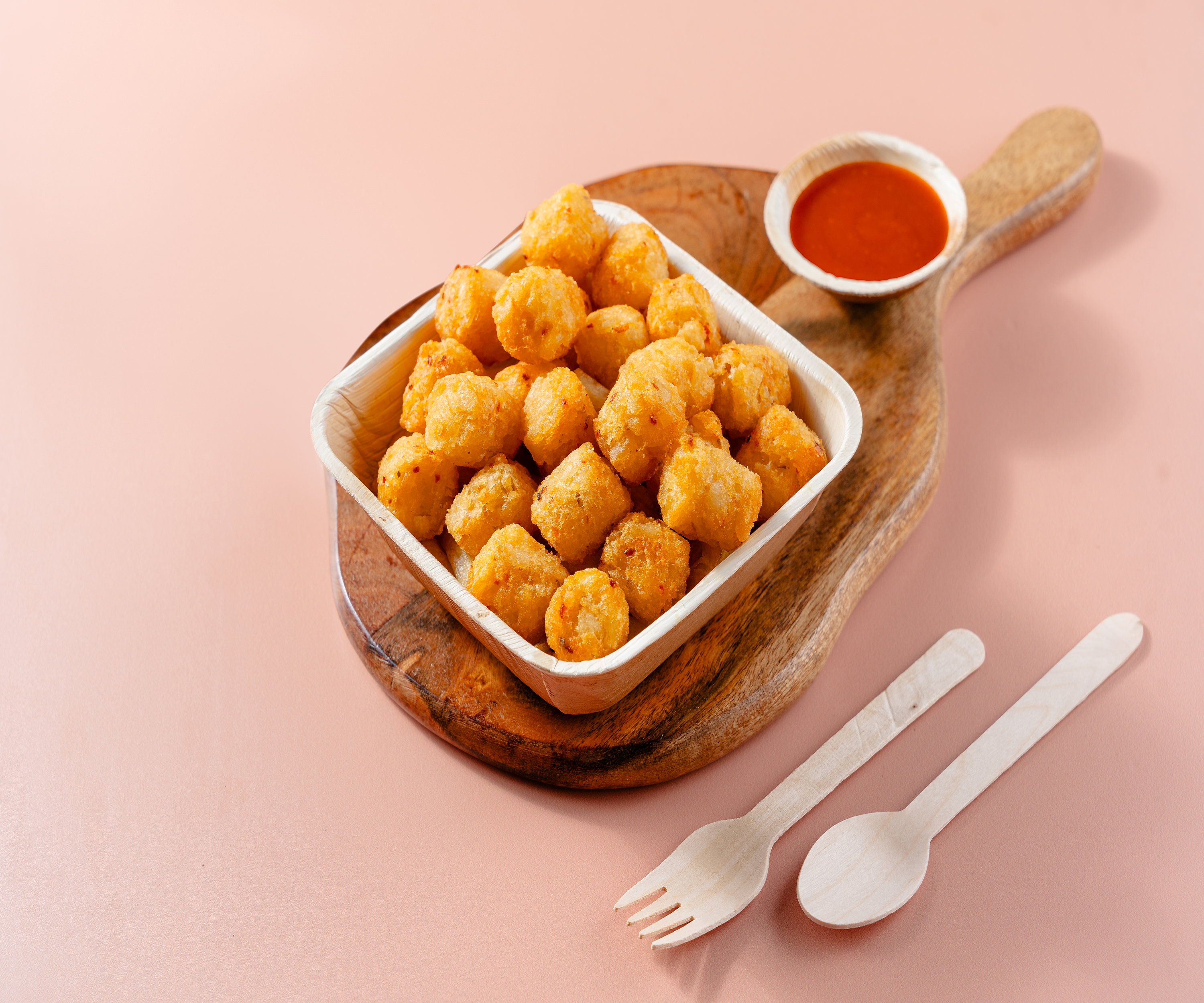 7" (18 cm) Deep Square Compostable Palm Leaf Bowls