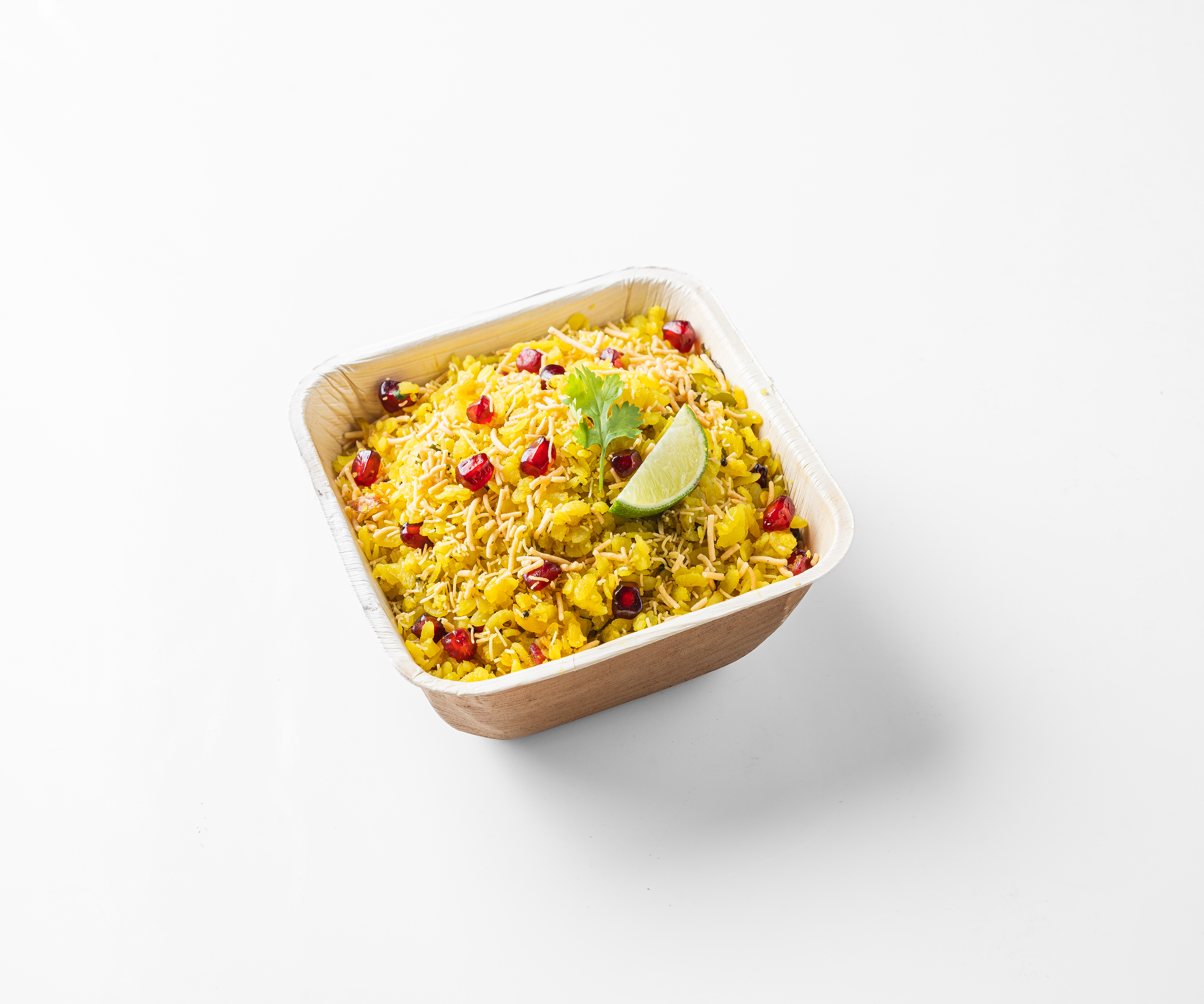 7" (18 cm) Deep Square Compostable Palm Leaf Bowls